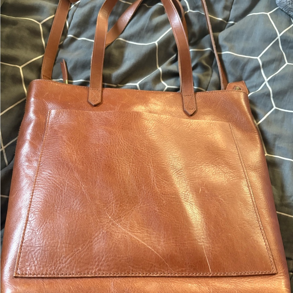Madewell Zip Top Leather Transport Bag